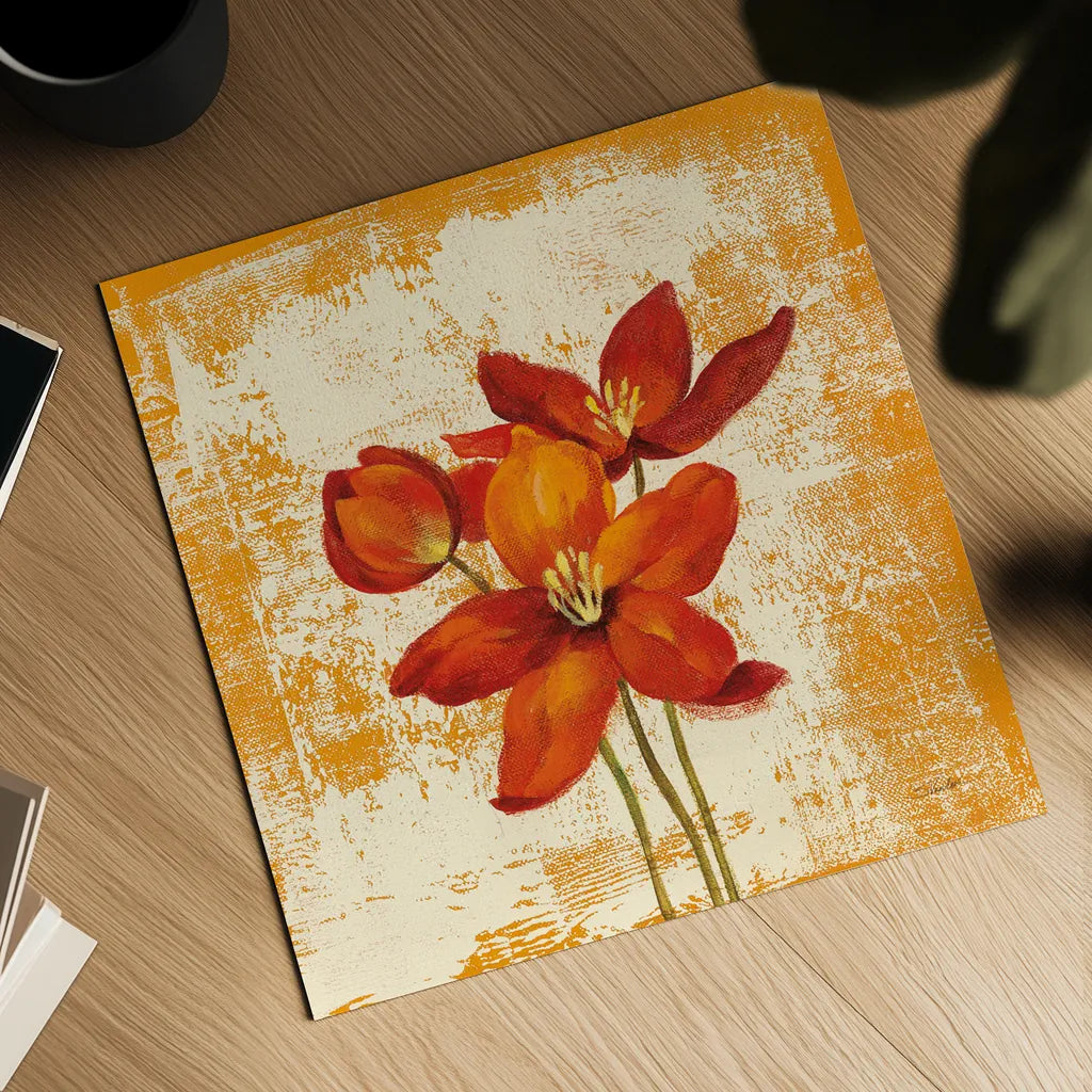 Jewel Flower VIII by Silvia Vassileva. Shown as a detailed flat fine art print, highlighting archival giclee quality. Available as an archival giclee rolled canvas, fine art paper, or poster print. SKU 38338a.