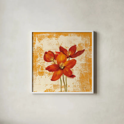 Jewel Flower VIII by Silvia Vassileva. Shown in a crisp white glass frame for a clean and minimalist style. Available as an archival giclee rolled canvas, fine art paper, or poster print. SKU 38338a.