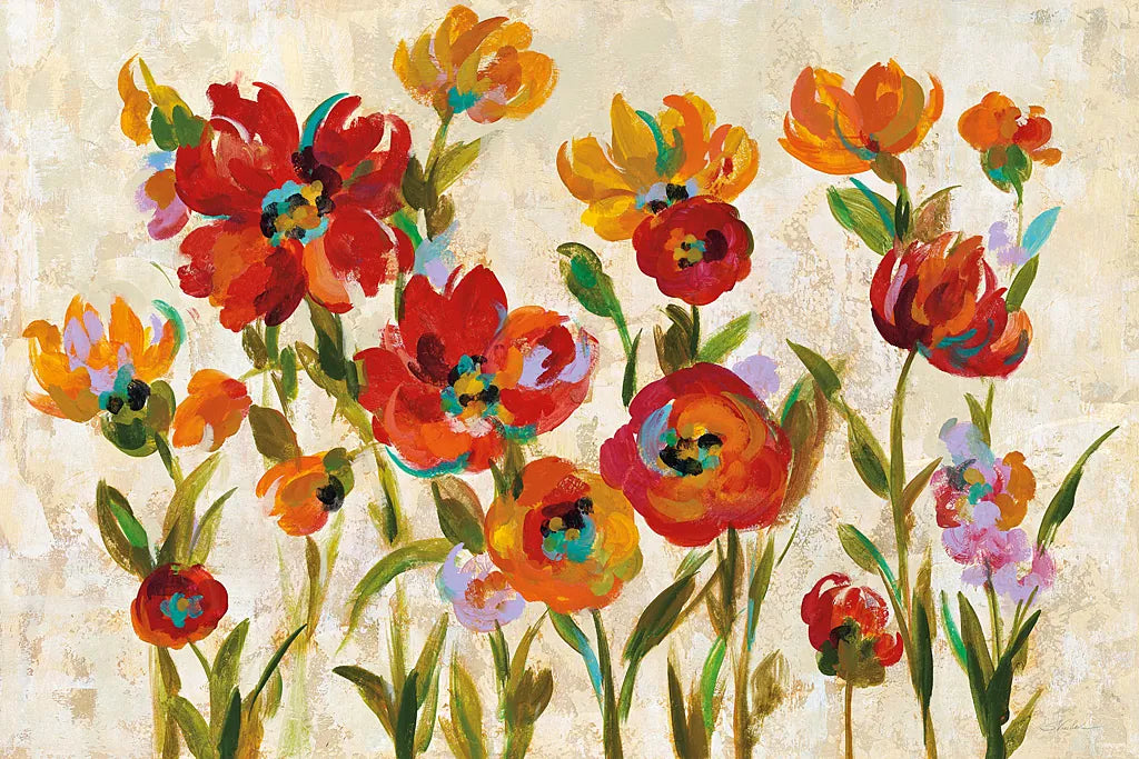 July in the Garden I Cream by Silvia Vassileva. SKU 28610i. Archival Giclee Fine art print for wall decor.