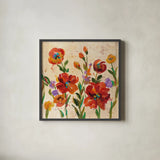July in the Garden II by Silvia Vassileva. Shown in a sleek black glass frame for a contemporary gallery look. Available as an archival giclee rolled canvas, fine art paper, or poster print. SKU 28077a.
