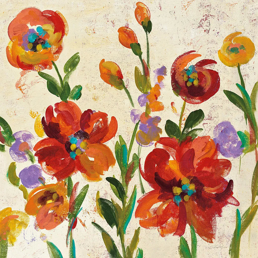 July in the Garden II Cream Crop by Silvia Vassileva. SKU 28611a. Archival Giclee Fine art print for wall decor.