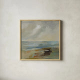 June by Silvia Vassileva. Shown in a natural wood glass frame for a timeless modern aesthetic. Available as an archival giclee rolled canvas, fine art paper, or poster print. SKU 104640a.