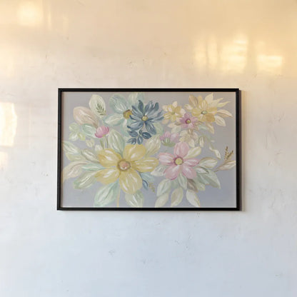 June Bloom Gray by Silvia Vassileva. shown as a paper print in a black flame. Available as a archival giclee rolled canvas, fine art paper, or poster print. SKU 54345i.