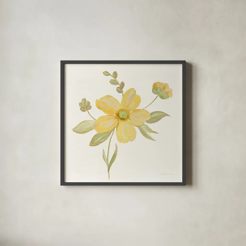 June Bloom II by Silvia Vassileva. Shown in a sleek black glass frame for a contemporary gallery look. Available as an archival giclee rolled canvas, fine art paper, or poster print. SKU 45938a.