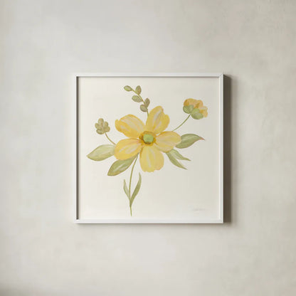 June Bloom II by Silvia Vassileva. Shown in a crisp white glass frame for a clean and minimalist style. Available as an archival giclee rolled canvas, fine art paper, or poster print. SKU 45938a.
