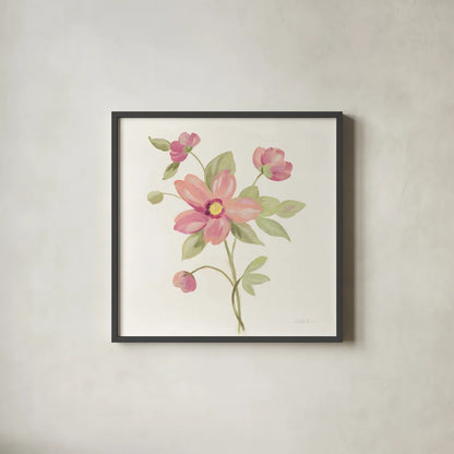 June Bloom III by Silvia Vassileva. Shown in a sleek black glass frame for a contemporary gallery look. Available as an archival giclee rolled canvas, fine art paper, or poster print. SKU 45939a.