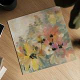 June Flower Bed by Silvia Vassileva. Shown as a detailed flat fine art print, highlighting archival giclee quality. Available as an archival giclee rolled canvas, fine art paper, or poster print. SKU 55657a.
