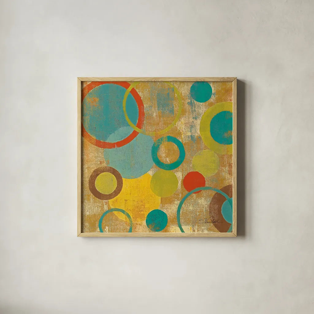 Kaleidoscope II by Silvia Vassileva. Shown in a natural wood glass frame for a timeless modern aesthetic. Available as an archival giclee rolled canvas, fine art paper, or poster print. SKU 10212a.