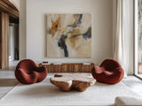 Kyoto Morning by Silvia Vassileva. Shown as extra-large giant wall art in a modern living room. Available as an archival giclee rolled canvas, fine art paper, or poster print. SKU 85000a.
