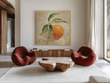 L Orange by Silvia Vassileva. Shown as extra-large giant wall art in a modern living room. Available as an archival giclee rolled canvas, fine art paper, or poster print. SKU 9867a.