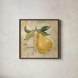 La Poire by Silvia Vassileva. Shown in a sleek black glass frame for a contemporary gallery look. Available as an archival giclee rolled canvas, fine art paper, or poster print. SKU 9869a.