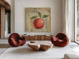 La Pomme by Silvia Vassileva. Shown as extra-large giant wall art in a modern living room. Available as an archival giclee rolled canvas, fine art paper, or poster print. SKU 9868a.