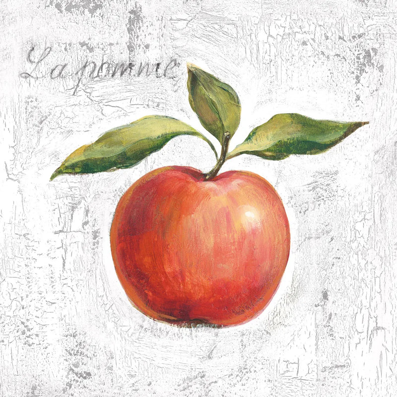 La Pomme on White by Silvia Vassileva. SKU 51428a. Archival Giclee Fine art print for wall decor.