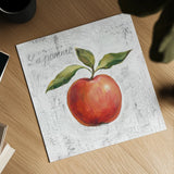 La Pomme on White by Silvia Vassileva. Shown as a detailed flat fine art print, highlighting archival giclee quality. Available as an archival giclee rolled canvas, fine art paper, or poster print. SKU 51428a.