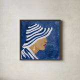 Lady with Hat I by Silvia Vassileva. Shown in a sleek black glass frame for a contemporary gallery look. Available as an archival giclee rolled canvas, fine art paper, or poster print. SKU 67915a.