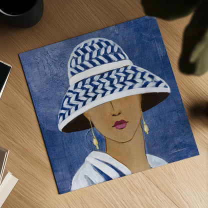 Lady with Hat II by Silvia Vassileva. Shown as a detailed flat fine art print, highlighting archival giclee quality. Available as an archival giclee rolled canvas, fine art paper, or poster print. SKU 67916a.