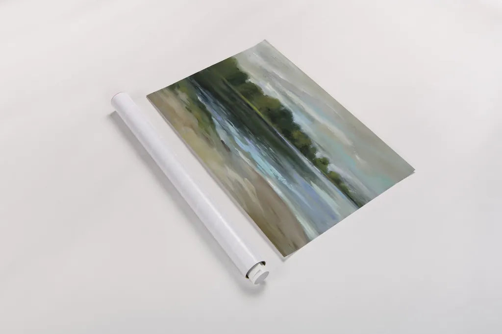 Lake Afternoon Stillness by Silvia Vassileva. shown as a rolled paper print. Available as archival giclee rolled canvas, fine art paper, or poster print. SKU 35311i.