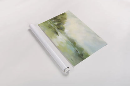 Lakeside Fog Sage by Silvia Vassileva. shown as a rolled paper print. Available as archival giclee rolled canvas, fine art paper, or poster print. SKU 70714i.