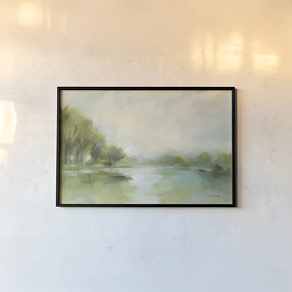 Lakeside Fog Sage by Silvia Vassileva. shown as a paper print in a black flame. Available as a archival giclee rolled canvas, fine art paper, or poster print. SKU 70714i.