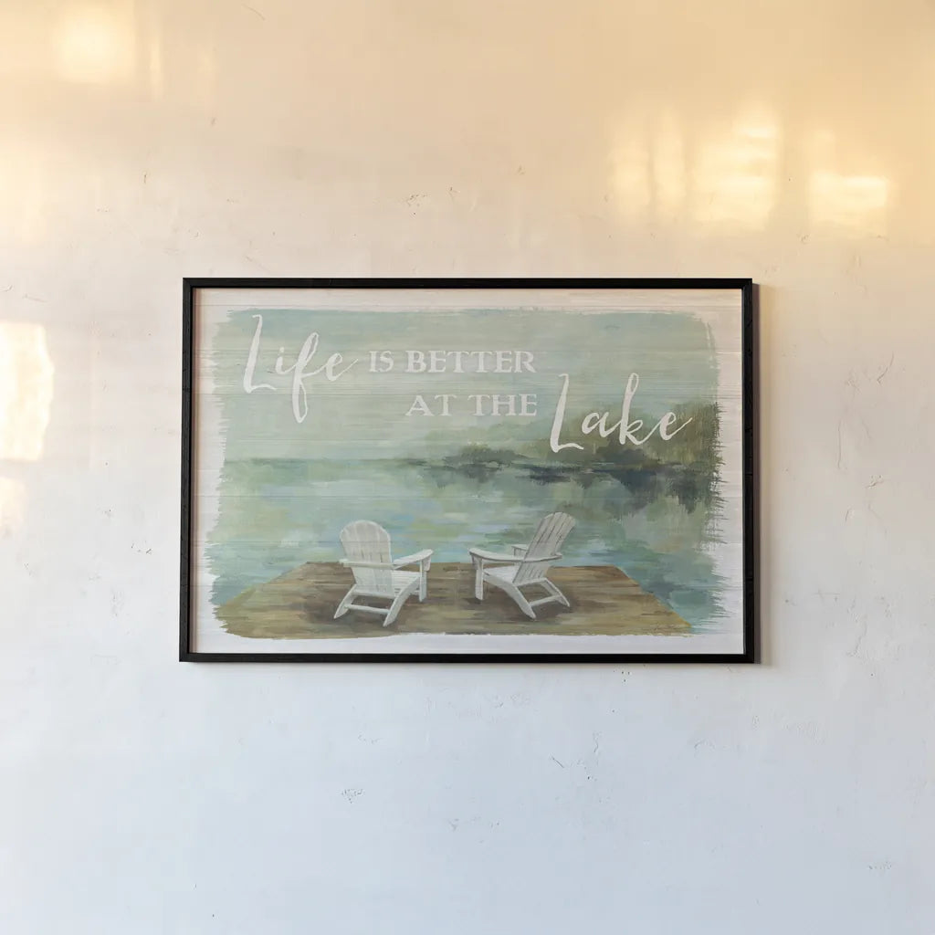 Lakeside Retreat I by Silvia Vassileva. shown as a paper print in a black flame. Available as a archival giclee rolled canvas, fine art paper, or poster print. SKU 58907i.