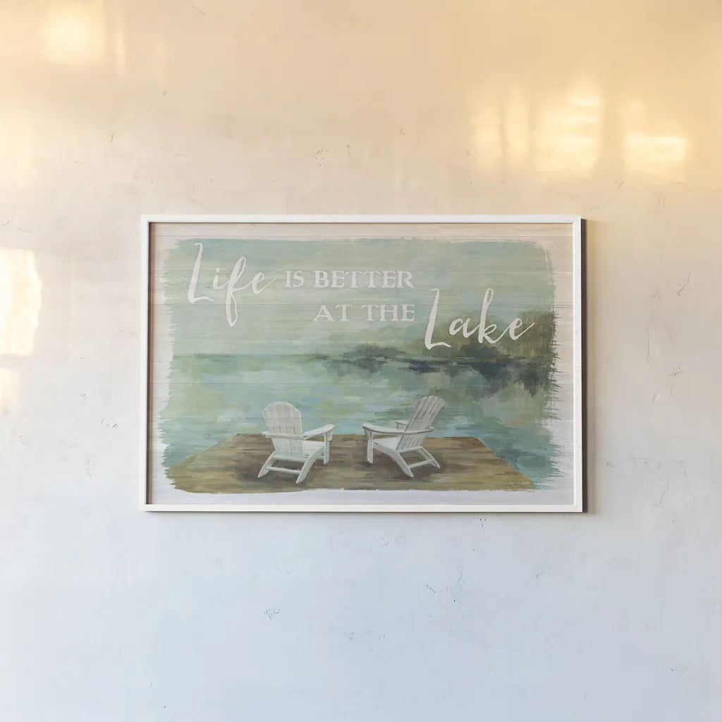 Lakeside Retreat I by Silvia Vassileva. shown as a paper print in a white frame. Available as a archival giclee rolled canvas, fine art paper, or poster print. SKU 58907i.