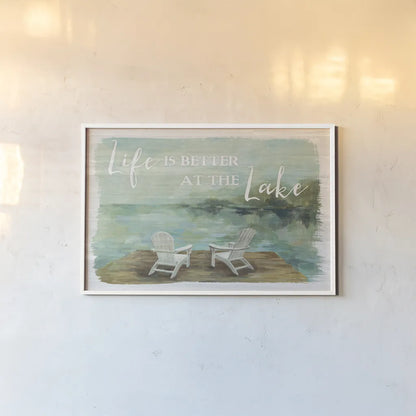 Lakeside Retreat I by Silvia Vassileva. shown as a paper print in a white frame. Available as a archival giclee rolled canvas, fine art paper, or poster print. SKU 58907i.