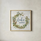 Lakeside Retreat IV by Silvia Vassileva. Shown in a natural wood glass frame for a timeless modern aesthetic. Available as an archival giclee rolled canvas, fine art paper, or poster print. SKU 58910a.