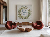 Lakeside Retreat IV by Silvia Vassileva. Shown as extra-large giant wall art in a modern living room. Available as an archival giclee rolled canvas, fine art paper, or poster print. SKU 58910a.