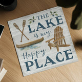 Lakeside Retreat IX Canoe by Silvia Vassileva. Shown as a detailed flat fine art print, highlighting archival giclee quality. Available as an archival giclee rolled canvas, fine art paper, or poster print. SKU 74112a.