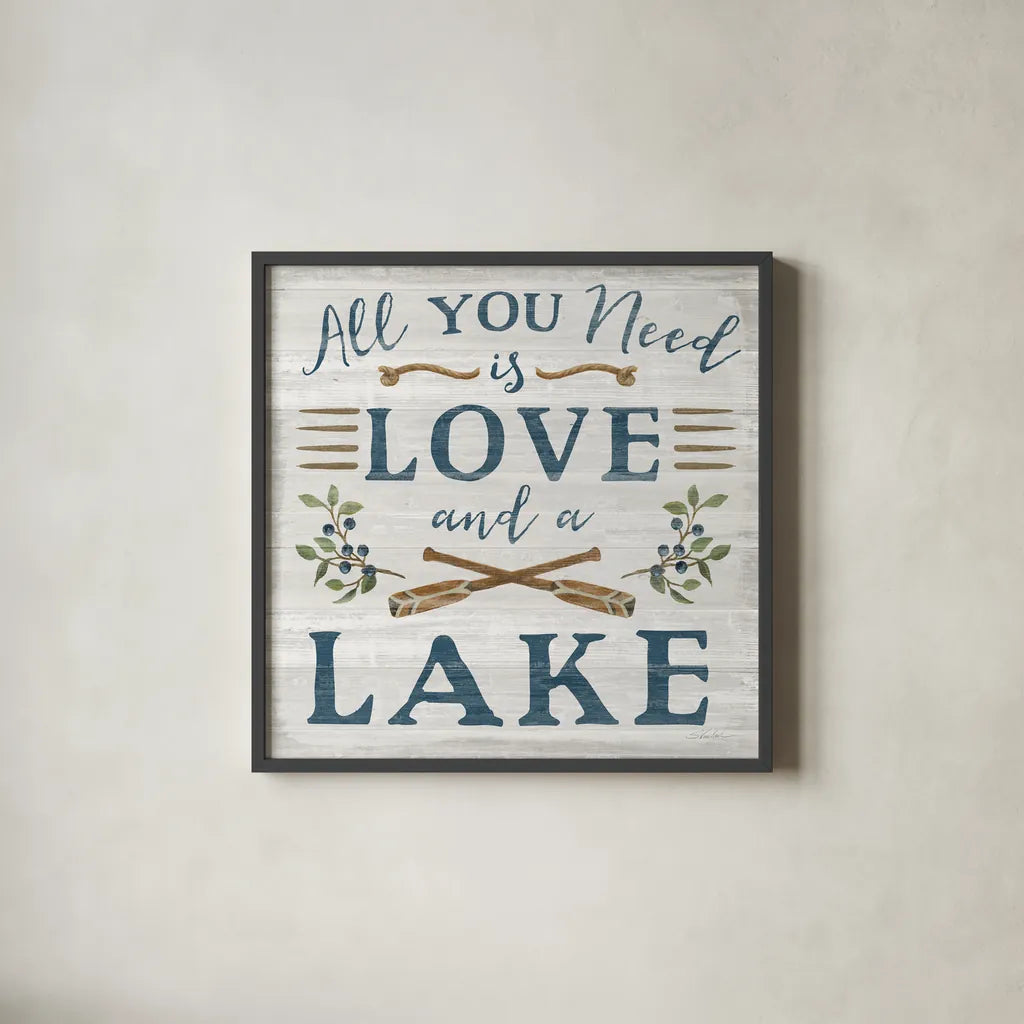 Lakeside Retreat VI by Silvia Vassileva. Shown in a sleek black glass frame for a contemporary gallery look. Available as an archival giclee rolled canvas, fine art paper, or poster print. SKU 58912a.