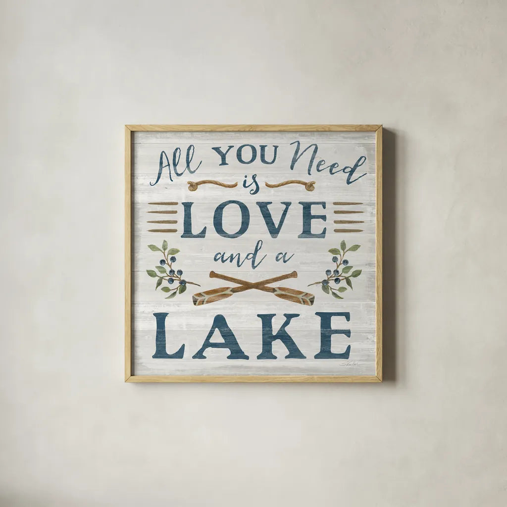 Lakeside Retreat VI by Silvia Vassileva. Shown in a natural wood glass frame for a timeless modern aesthetic. Available as an archival giclee rolled canvas, fine art paper, or poster print. SKU 58912a.