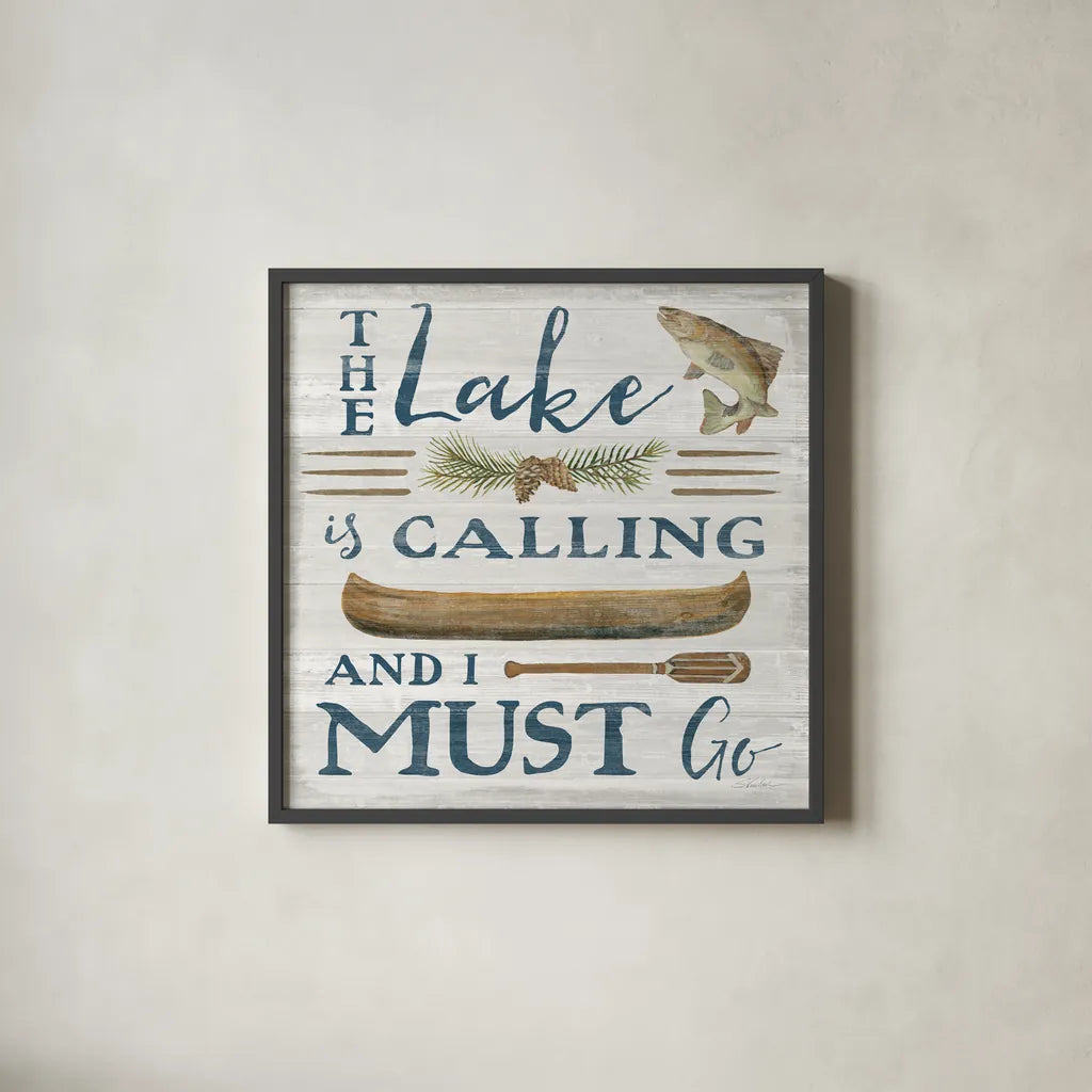 Lakeside Retreat VIII by Silvia Vassileva. Shown in a sleek black glass frame for a contemporary gallery look. Available as an archival giclee rolled canvas, fine art paper, or poster print. SKU 58914a.