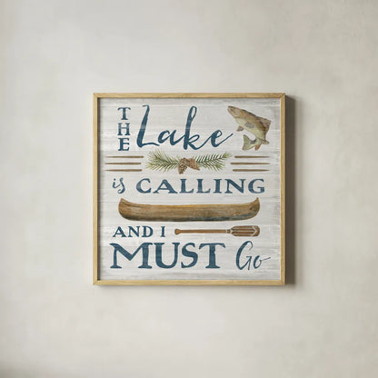 Lakeside Retreat VIII by Silvia Vassileva. Shown in a natural wood glass frame for a timeless modern aesthetic. Available as an archival giclee rolled canvas, fine art paper, or poster print. SKU 58914a.