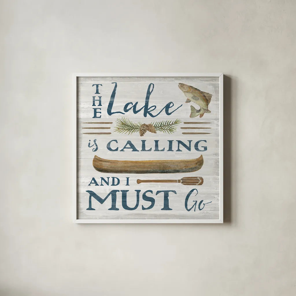 Lakeside Retreat VIII by Silvia Vassileva. Shown in a crisp white glass frame for a clean and minimalist style. Available as an archival giclee rolled canvas, fine art paper, or poster print. SKU 58914a.