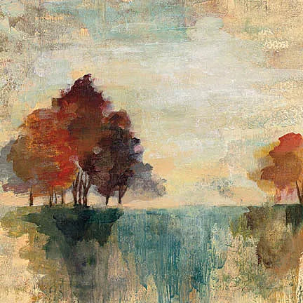 Landscape Monotype II by Silvia Vassileva. SKU 18550a. Archival Giclee Fine art print for wall decor.