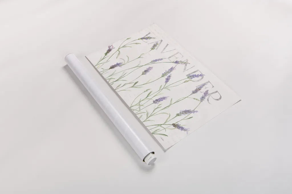 Lavender Fields I by Silvia Vassileva. shown as a rolled paper print. Available as archival giclee rolled canvas, fine art paper, or poster print. SKU 95678i.