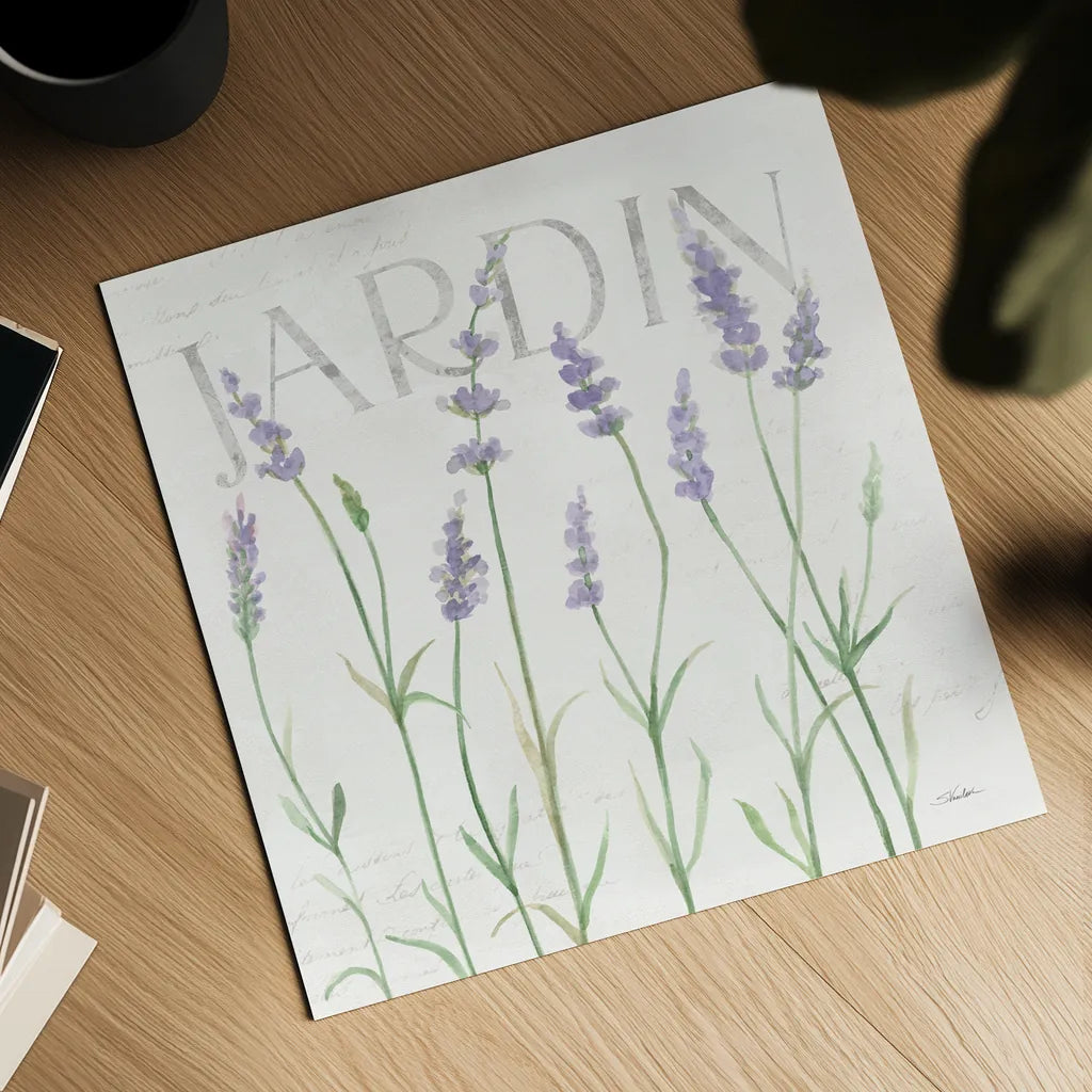 Lavender Fields III by Silvia Vassileva. Shown as a detailed flat fine art print, highlighting archival giclee quality. Available as an archival giclee rolled canvas, fine art paper, or poster print. SKU 95680a.