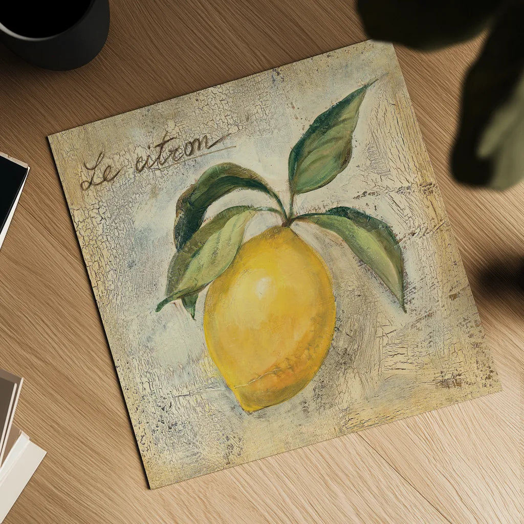 Le Citron by Silvia Vassileva. Shown as a detailed flat fine art print, highlighting archival giclee quality. Available as an archival giclee rolled canvas, fine art paper, or poster print. SKU 9866a.