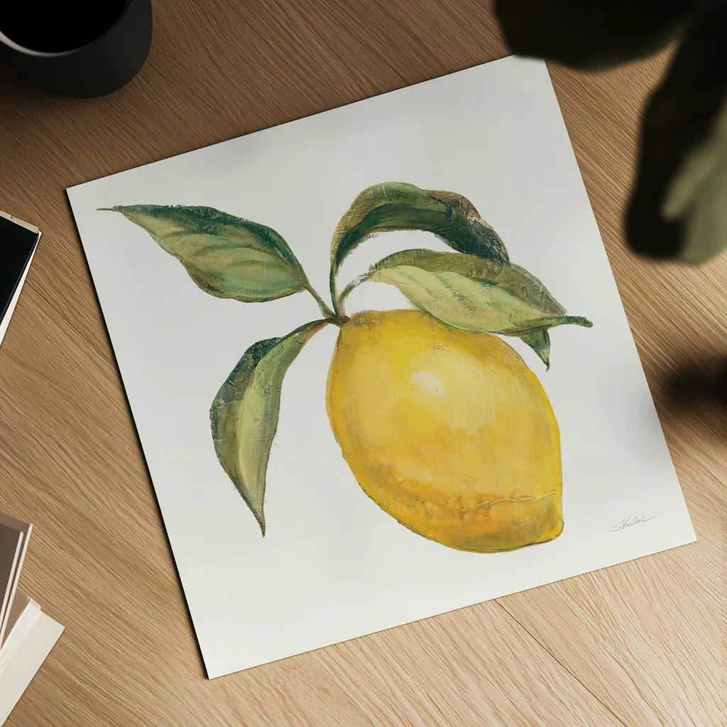 Le Citron on Cream by Silvia Vassileva. Shown as a detailed flat fine art print, highlighting archival giclee quality. Available as an archival giclee rolled canvas, fine art paper, or poster print. SKU 63917a.