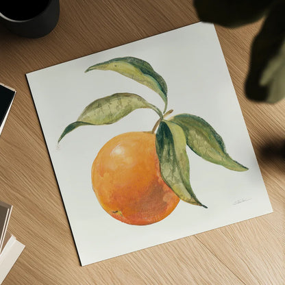 Le Orange on Cream by Silvia Vassileva. Shown as a detailed flat fine art print, highlighting archival giclee quality. Available as an archival giclee rolled canvas, fine art paper, or poster print. SKU 63918a.