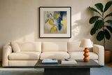 Lemons From the South I by Silvia Vassileva. Displayed in a glass frame with matte in a clean modern living room. Available as an archival giclee rolled canvas, fine art paper, or poster print. SKU 88697a.