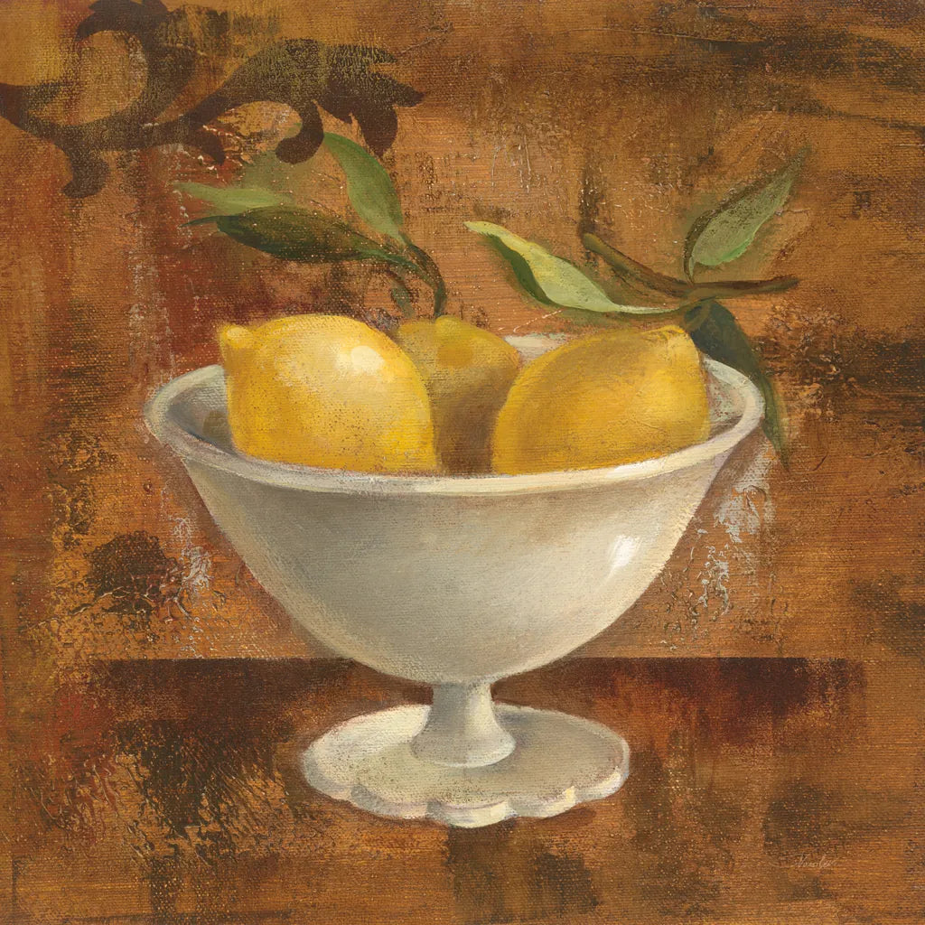 Lemons in Old Bowl by Silvia Vassileva. SKU 60345a. Archival Giclee Fine art print for wall decor.