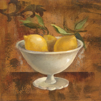 Lemons in Old Bowl by Silvia Vassileva. SKU 60345a. Archival Giclee Fine art print for wall decor.