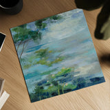 Lily Pond I by Silvia Vassileva. Shown as a detailed flat fine art print, highlighting archival giclee quality. Available as an archival giclee rolled canvas, fine art paper, or poster print. SKU 18560a.