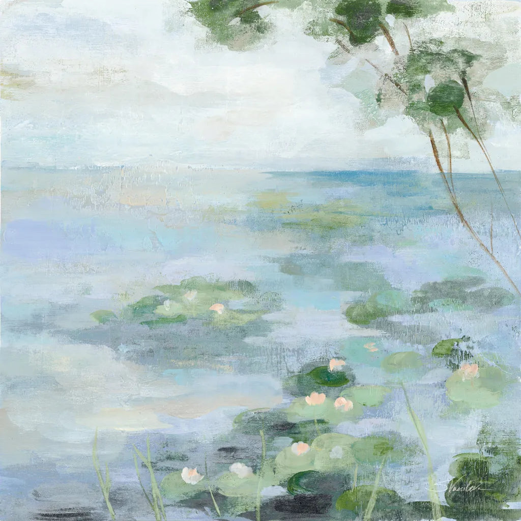 Lily Pond II Light by Silvia Vassileva. SKU 75895a. Archival Giclee Fine art print for wall decor.