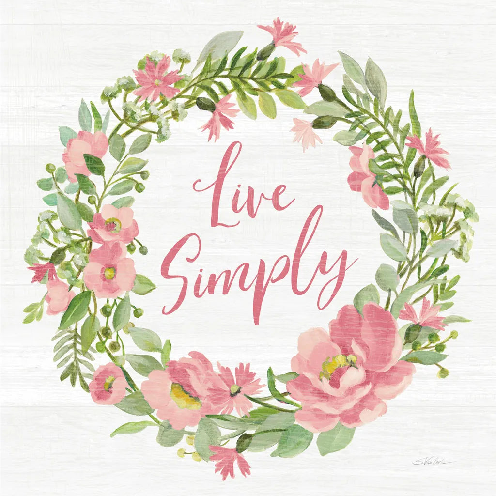 Live Simply Blush by Silvia Vassileva. SKU 61860a. Archival Giclee Fine art print for wall decor.