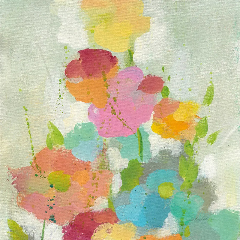 Longstem Bouquet I Square I by Silvia Vassileva. SKU 36440a. Archival Giclee Fine art print for wall decor.