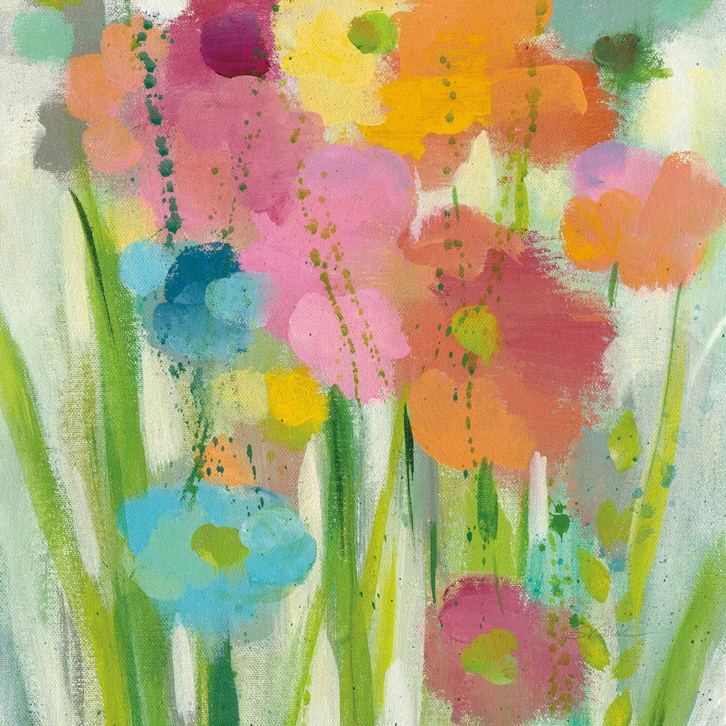 Longstem Bouquet I Square II by Silvia Vassileva. SKU 36441a. Archival Giclee Fine art print for wall decor.