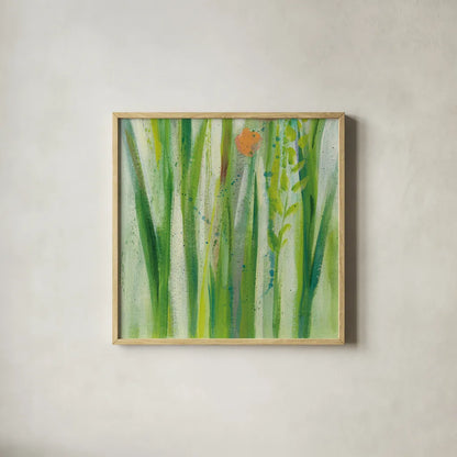 Longstem Bouquet I Square III by Silvia Vassileva. Shown in a natural wood glass frame for a timeless modern aesthetic. Available as an archival giclee rolled canvas, fine art paper, or poster print. SKU 36442a.