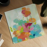 Longstem Bouquet II Square I by Silvia Vassileva. Shown as a detailed flat fine art print, highlighting archival giclee quality. Available as an archival giclee rolled canvas, fine art paper, or poster print. SKU 36443a.